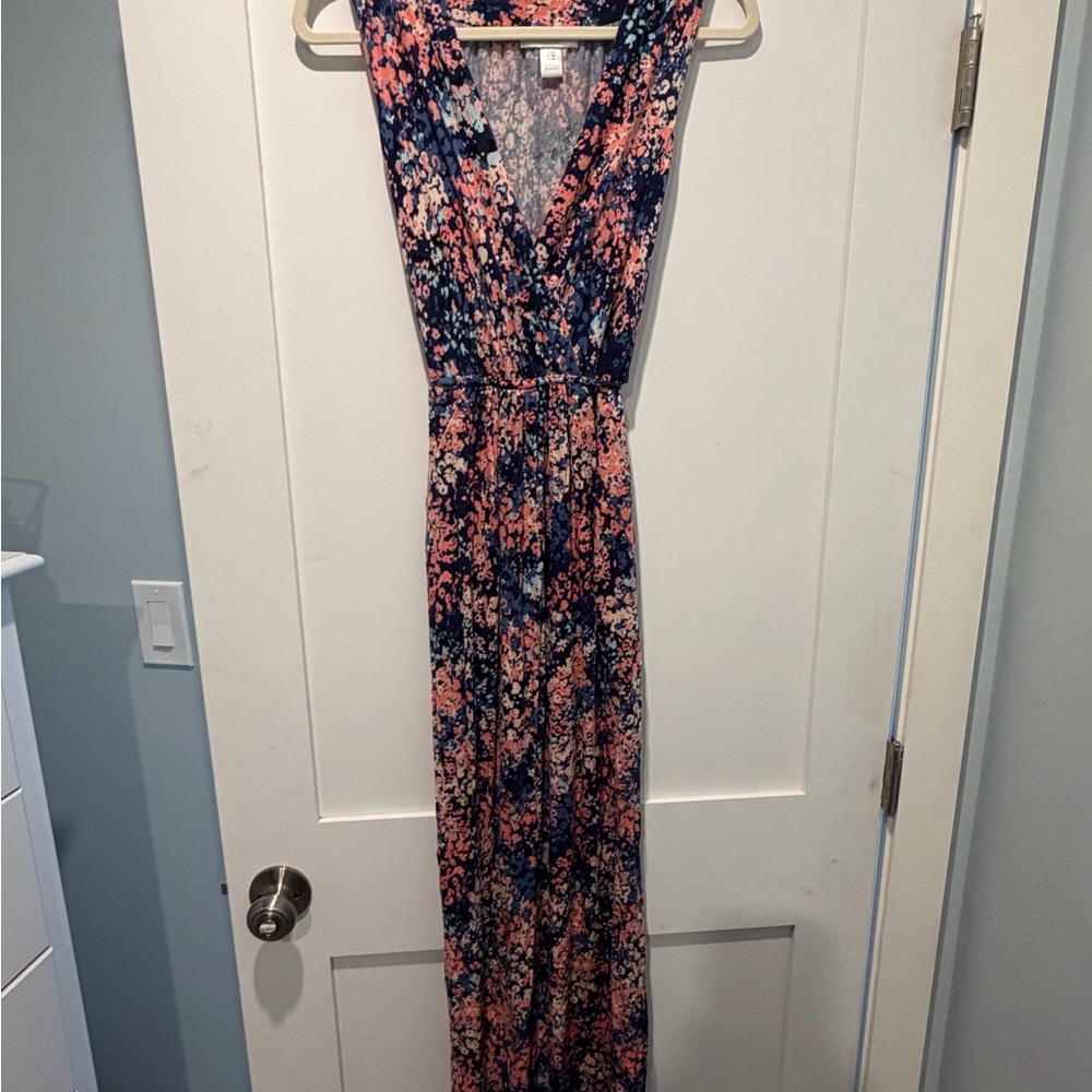 Motherhood Maternity Floral Maxi Dress - Pink and Blue